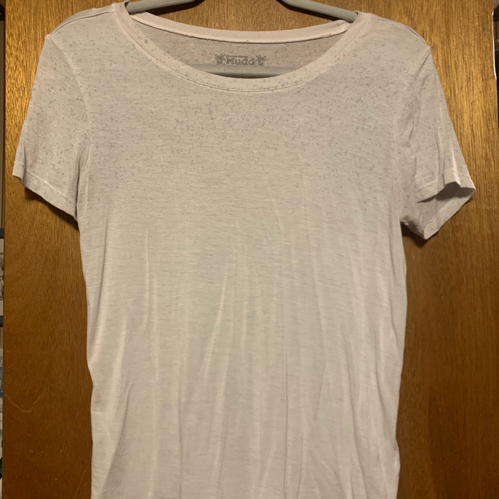 White T-Shirt with Black Speckles